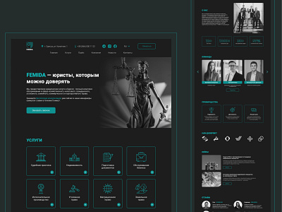 UI/UX design of landing page for law company design graphic design ui ux