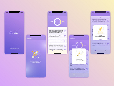 Design of mobile app "Wish planner"