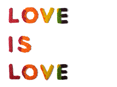 Love is Love colorful custom equality lgbtq love pride rainbow type typography