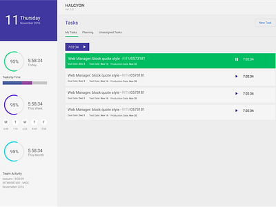 Task / Time Management App dashboard design flat time management ui ux web