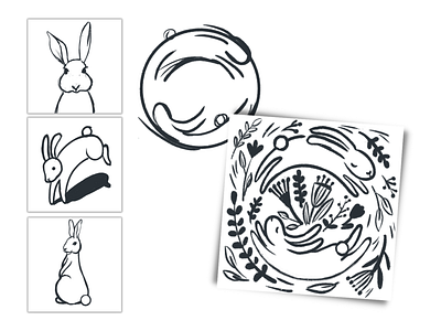 Thumbnail Sketches 2023 brainstorm bunny chinese new year illustration preplan procreate rabbit sketching thumbnail sketch year of the rabbit