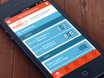 Highlights - Sportsbook mobile bet betting design interactive interface ios iphone mobile sportsbook touch ui ux