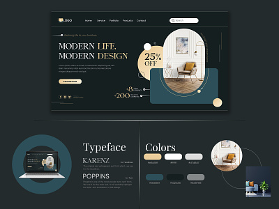 Interior design studio landing page 2