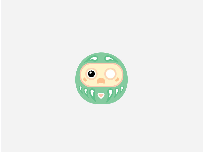 Daruma cute pink mint goals daruma japanese illustration