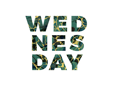 Day 3 found images gold green pattern psychedelic sans serif simple type wednesday
