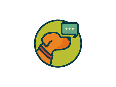 Logo WIP circle dog dog training icon logo talk bubble tech wip woof