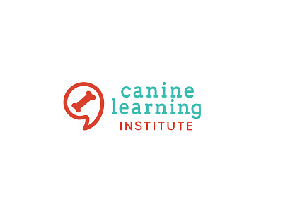 Training Logo bones dogs educational logo simple talk bubble type