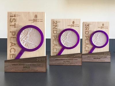 AIA Trophies 3d architecture design fabrication industrial design laser cutter trophy