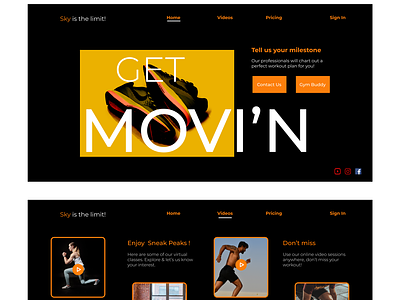 Workout Desktop Website design ui ux website design