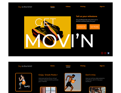 Workout Desktop Website design ui ux website design