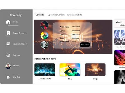 Concert Website Application Idea app concert app design idea music app ui ux website design