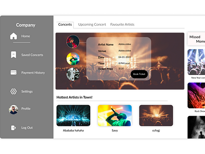 Concert Website Application Idea
