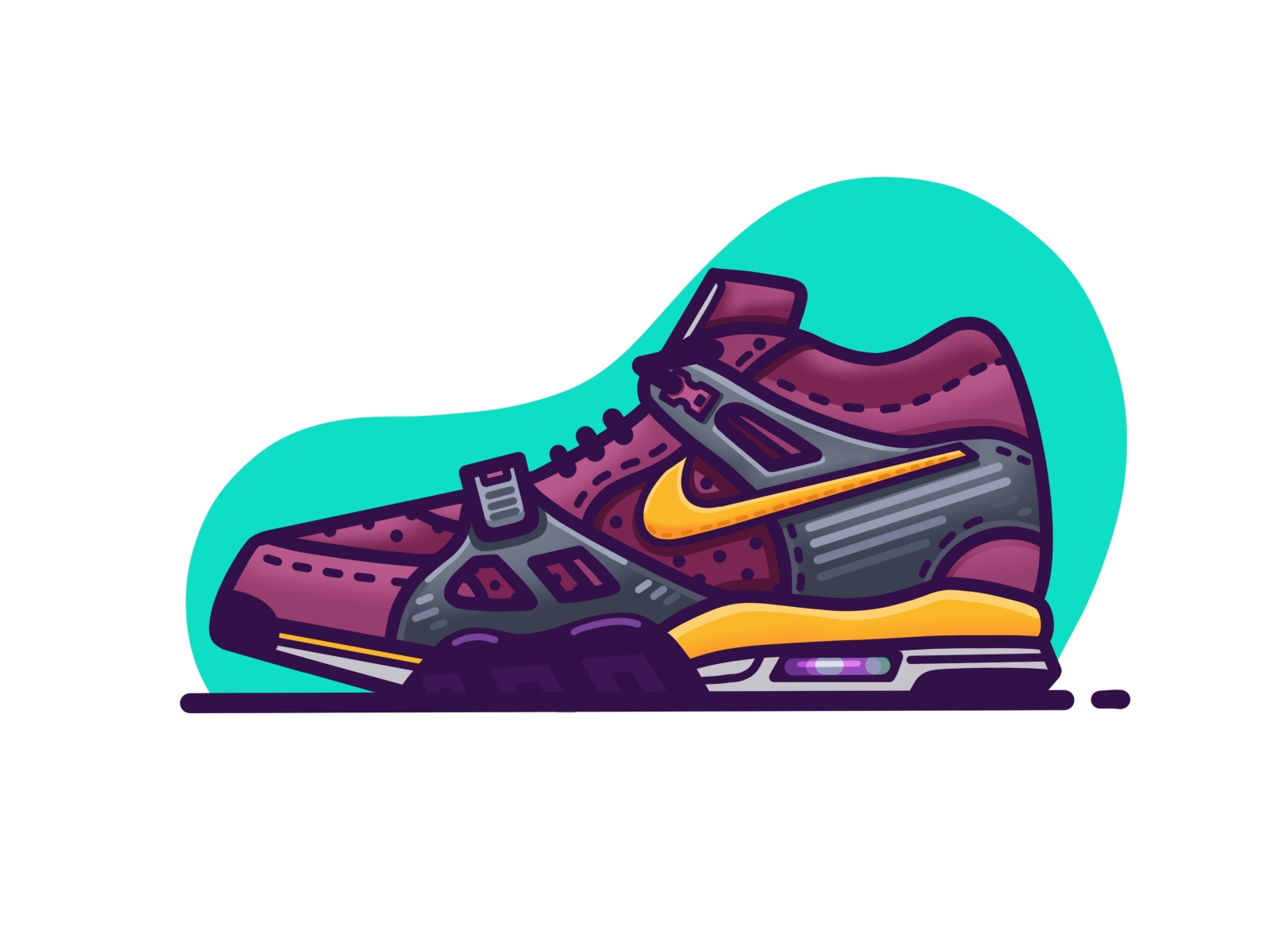 Nike Air Trainer 3 'Viotech' basketball fashion illustration nike procreate shoes sneakers street viotech