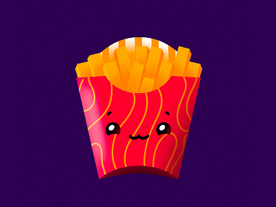 Anyone craving for some fries?🍟 character cute fast food food food illustration fries illustration procreate procreateapp