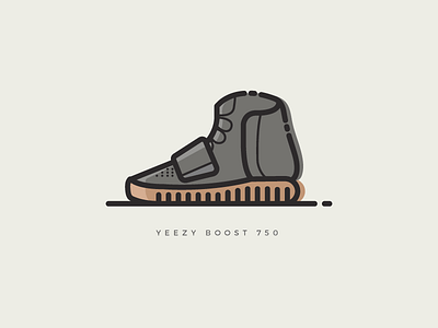 Yeezy Boost 750 illustration kanye shoes sneakers vector yeezy