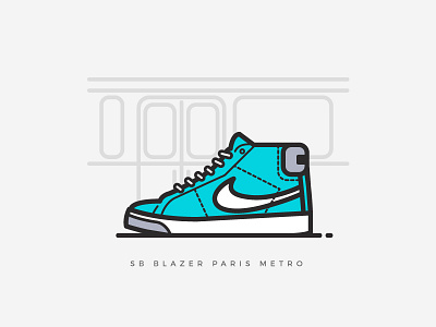 SB Blazer 'Paris Metro' brands fashion illustration nike shoes sneakers vector