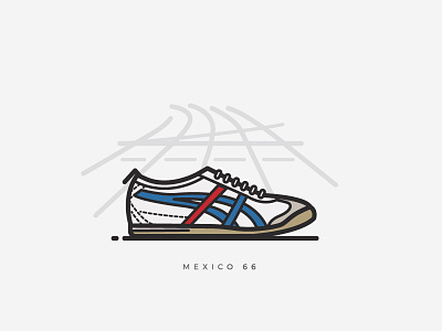 Mexico 66 66 fashion illustration mexico onitsuka onitsuka tiger shoes sneakers vector