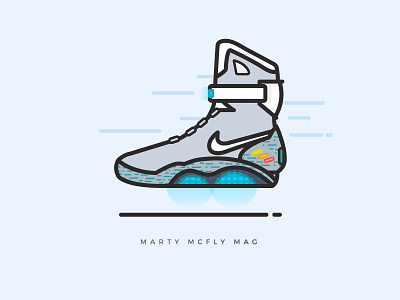 Marty McFly Mag back to the future illustration kicks marty mcfly movie nike shoes sneakers vector