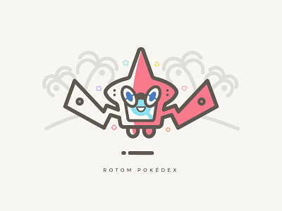 Rotom Pokedex anime illustration illustrator moon pokedex pokemon rotom sun vector