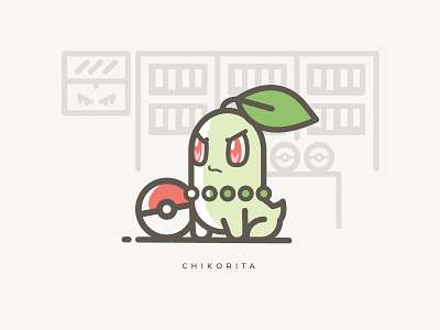 Chikorita v2 anime chikorita illustration illustrator pokemon starters vector