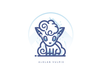 Alolan Vulpix alola alolan animal fox ice illustration illustrator mountain pokemon snow vector vulpix