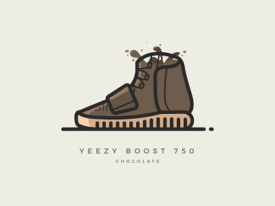 Yeezy Boost 750 'Chocolate' illustration illustrator kanye shoes sneakers vector yeezy yeezy boost 750