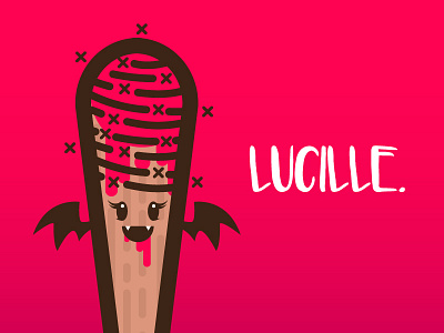 Lucille. baseball bat illustration illustrator lucille the walking dead twd vector