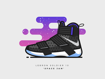 LeBron Soldier 10 'Space Jam' basketball illustration illustrator lebron lebron james nike shoes sneakers vector