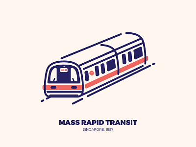 Mass Rapid Transit (MRT) illustration illustrator singapore train trains transport vector