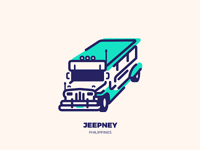 Jeepney illustration illustrator jeep jeepney logo philippines transport transportation vector