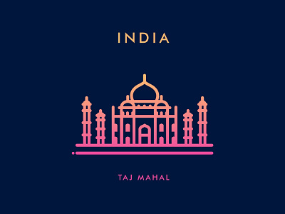 Taj Mahal architecture buildings cities illustrator india landmarks logo taj mahal travel vector