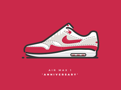 Air Max 1 "Anniversary" air max illustration illustrator line art logo nike shoes sneakers vector