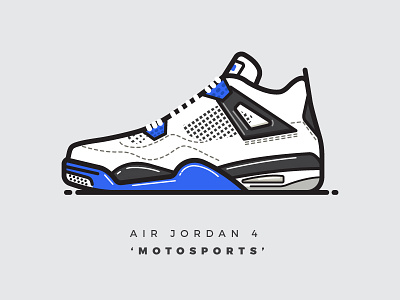 Air Jordan 4 "Motorsports" air jordan illustration illustrator jordan line art logo nike shoes sneakers vector