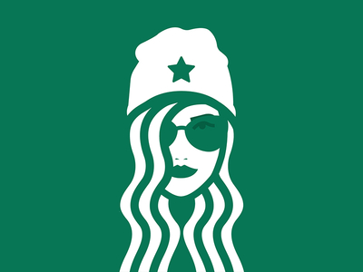 Hipstarbucks brand coffee icon illustration illustrator logo minimalist starbucks vector