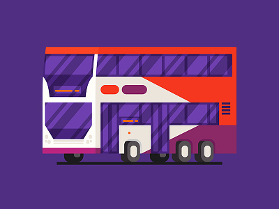 SBS Transit Bus bus buses illustration illustrator purple red sbs transport transportation vector vehicles