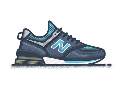New Balance 574 Sports blue grain illustration illustrator line new balance newbalance shoes sneakers vector