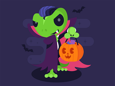 Count Mokula dracula gecko halloween illustration illustrator pumpkin tradegecko vector
