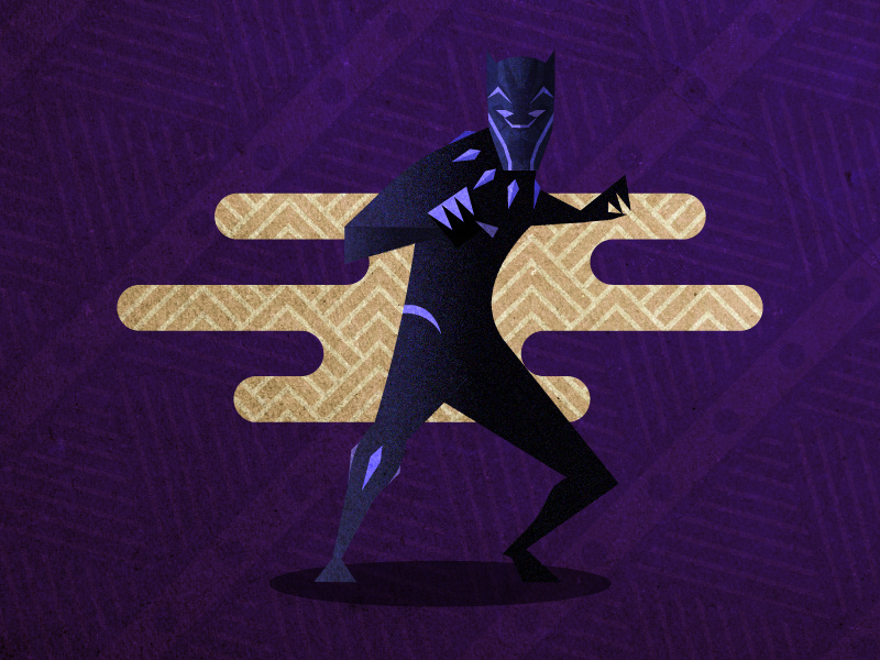 Black Panther africa texture gradient purple vector panther illustration illustrator superhero marvel tchalla black panther