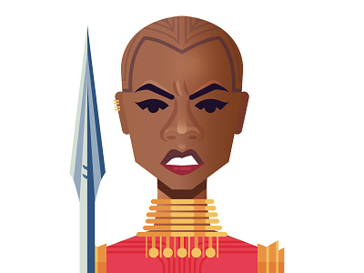 Okoye africa black panther gradient illustration illustrator marvel okoye panther superhero vector women