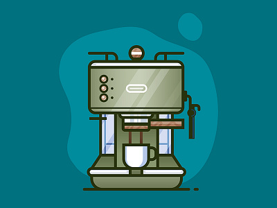 Espresso Machine coffee cup espresso green icon illustration illustrator tradegecko