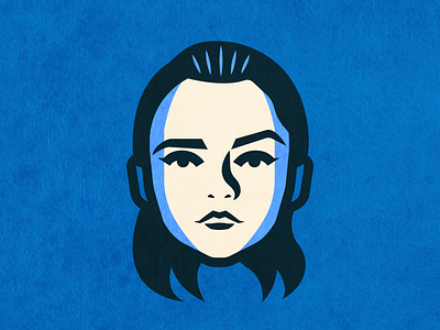 Arya Stark arya arya stark characer face game of thrones girl got illustration illustrator lady minimal people portait stark vector wolf