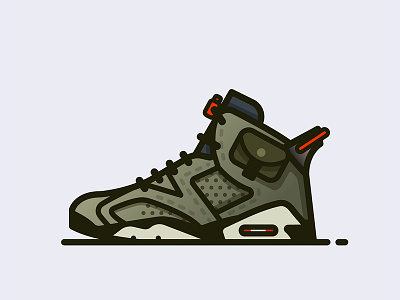 Travis Scott X Nike Air Jordan 6 fashion icon illustration illustrator jordans minimal nike shoes sneakers travis scott vector
