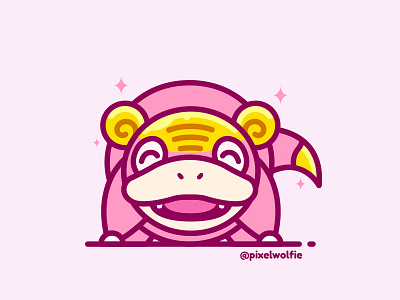 Galarian Slowpoke galar illustration pink pokemon slowpoke vector