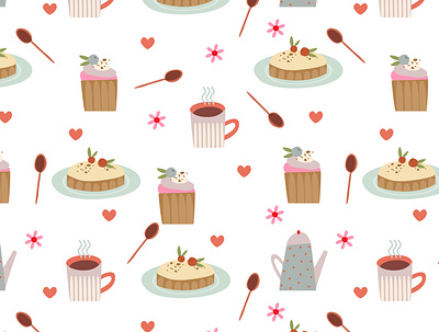 Pattern for confectionery 2д design graphic design illustration logo vector паттерн узор шаблон