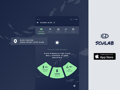 Sculab app - Diving log app app design design ui ux