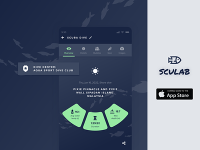 Sculab app - Diving log