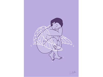 Angel 02 angel art illustration lilac love violet wings