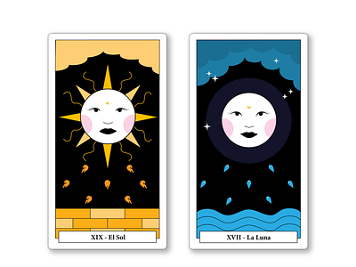 Sun & Moon art card design illustration moon sun tarot