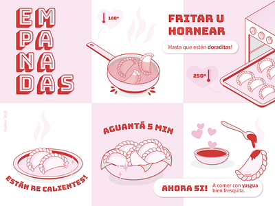 Empanadas Lover branding design empanadas food foodlove illustration instructions use