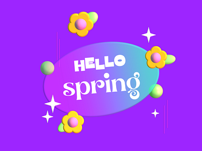 Hello Spring 3D 3d design graphic design spring